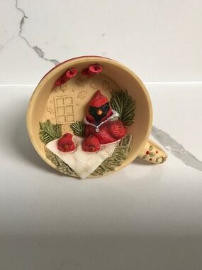 Enesco The Heart of Christmas Cardinal in a Tea Cup Decoration